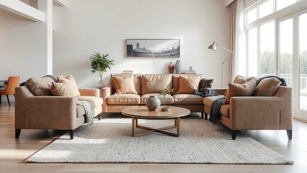 arrange sofa with flow