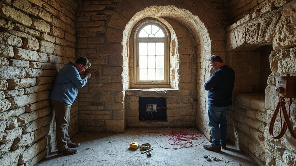 discreet historic service installation