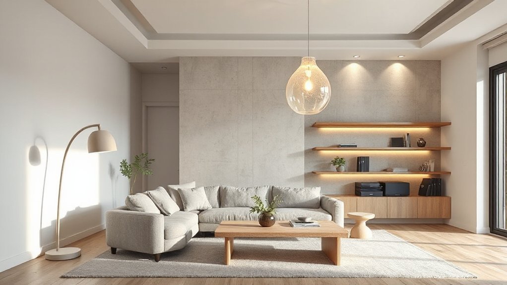 layered subtle sculptural lighting