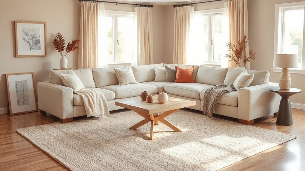 layered textiles and rugs