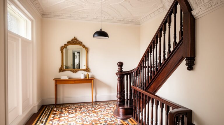 modernized victorian hallway