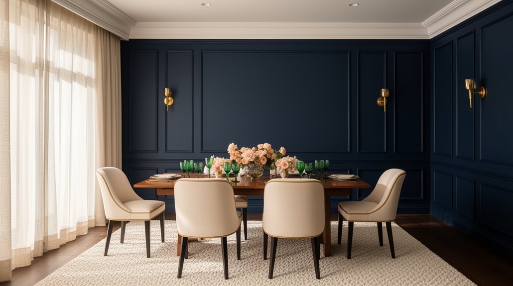 navy blue dining room color