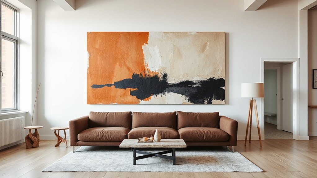 oversized abstract art placement
