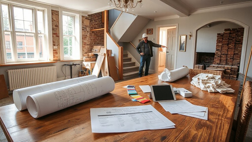 stage plan and document carefully while restoring a Victorian town house