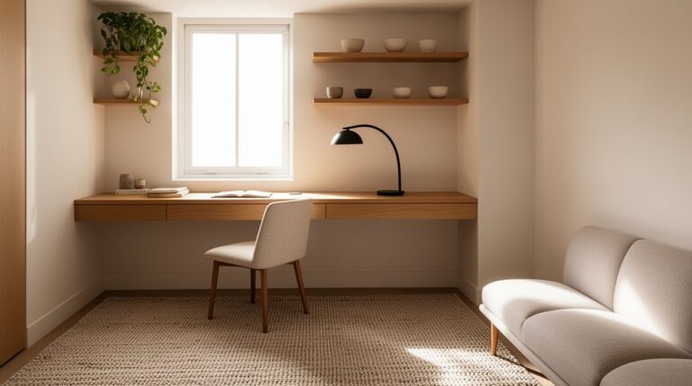 stylish small flat workspace