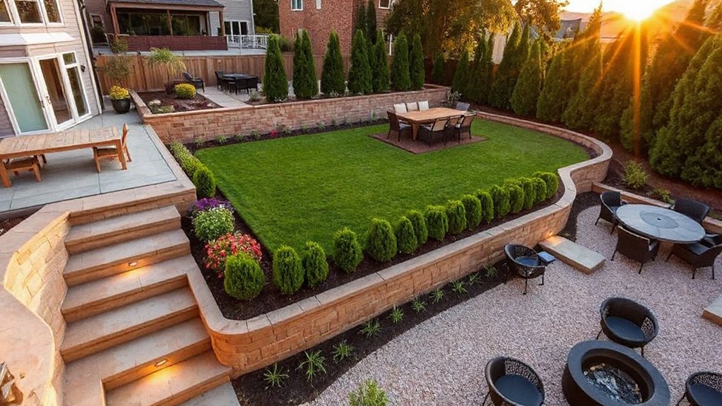 terrace drain edging lighting