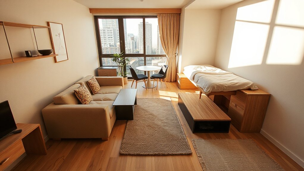 visual boundaries through furniture
